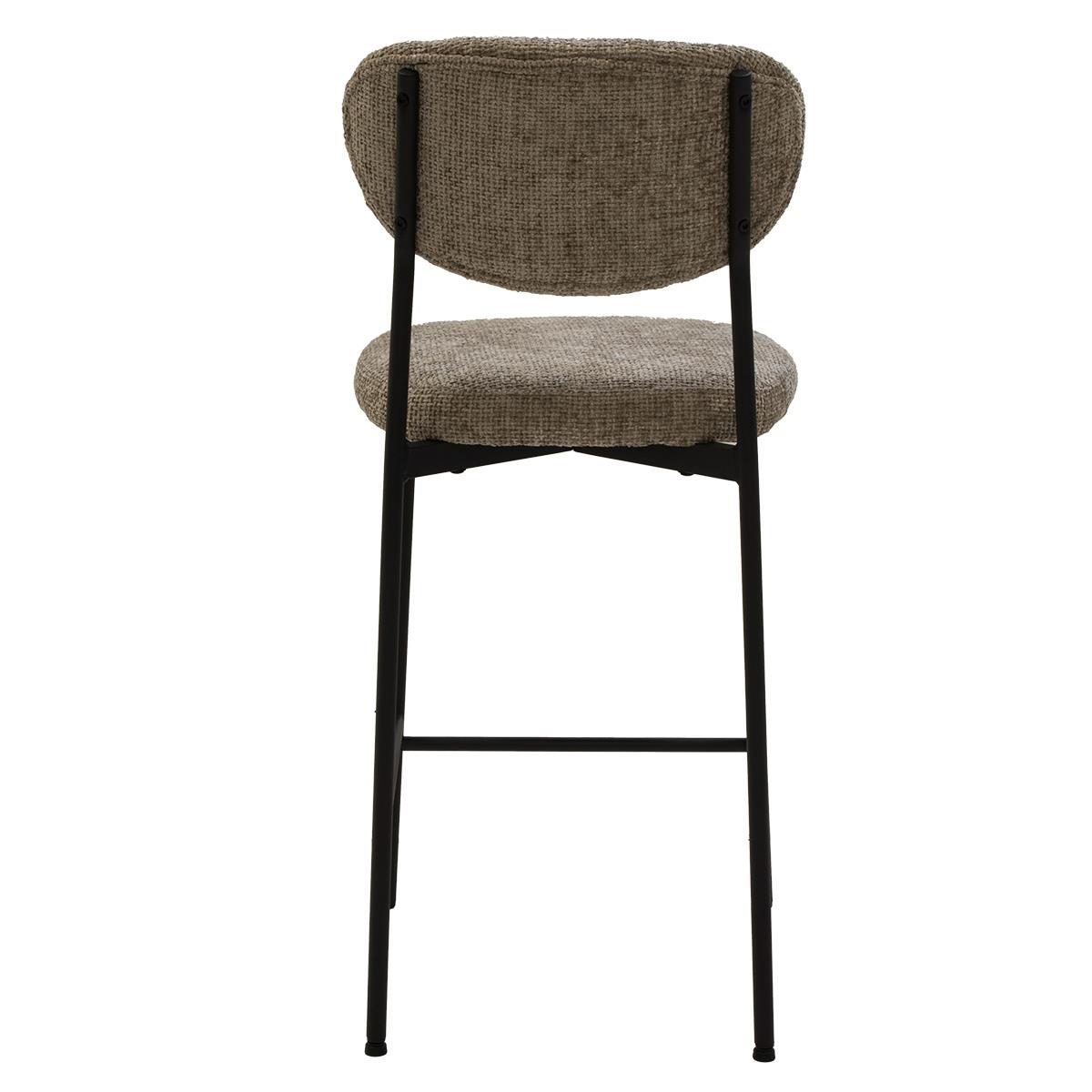 Giga Meubel - Barstoel Taupe Stof - 44x50x97cm - Vajèn - Set van 2