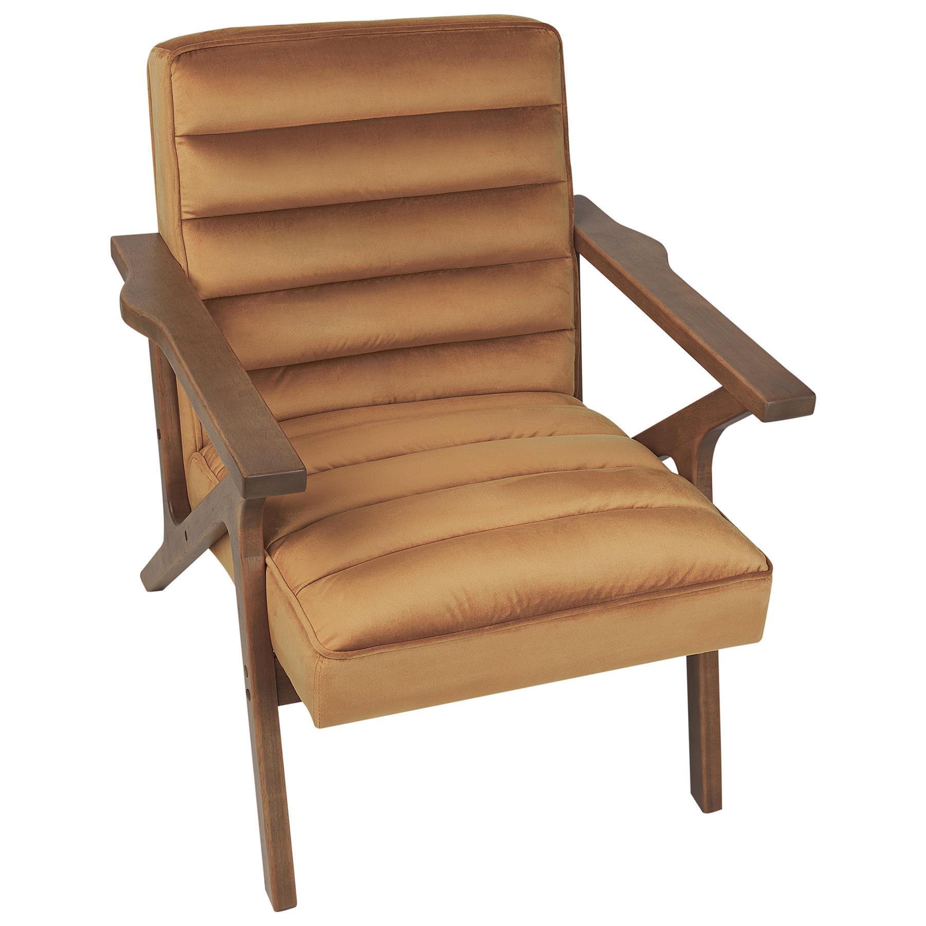 Beliani - KISA - Fauteuil - Bruin - Fluweel