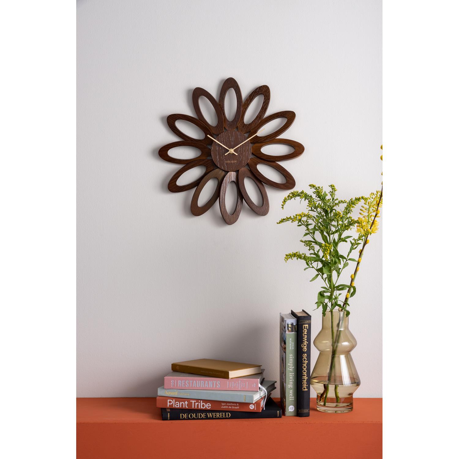 Karlsson - Wall clock Fiore dark wood veneer