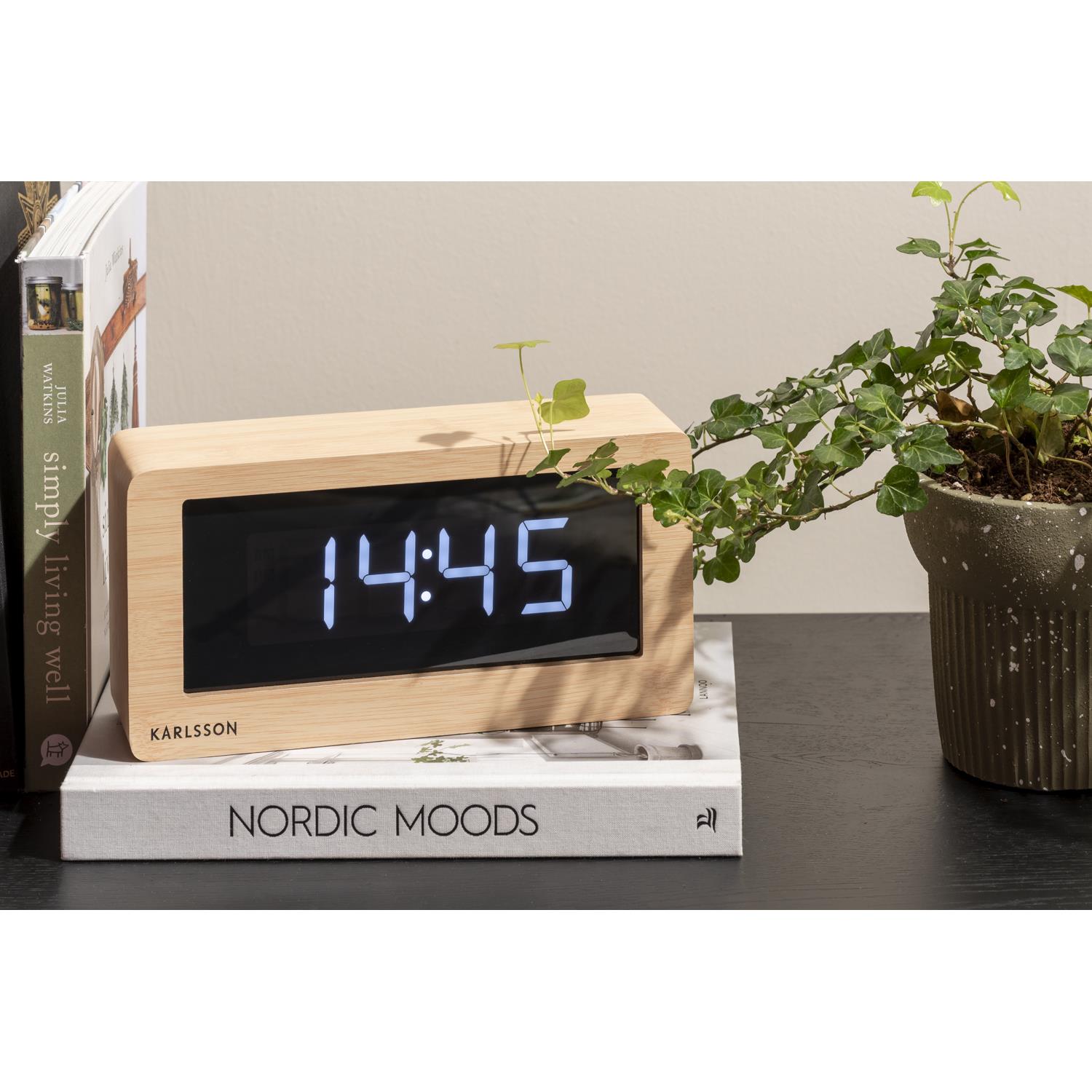 Karlsson - Table clock Boxed LED light wood veneer