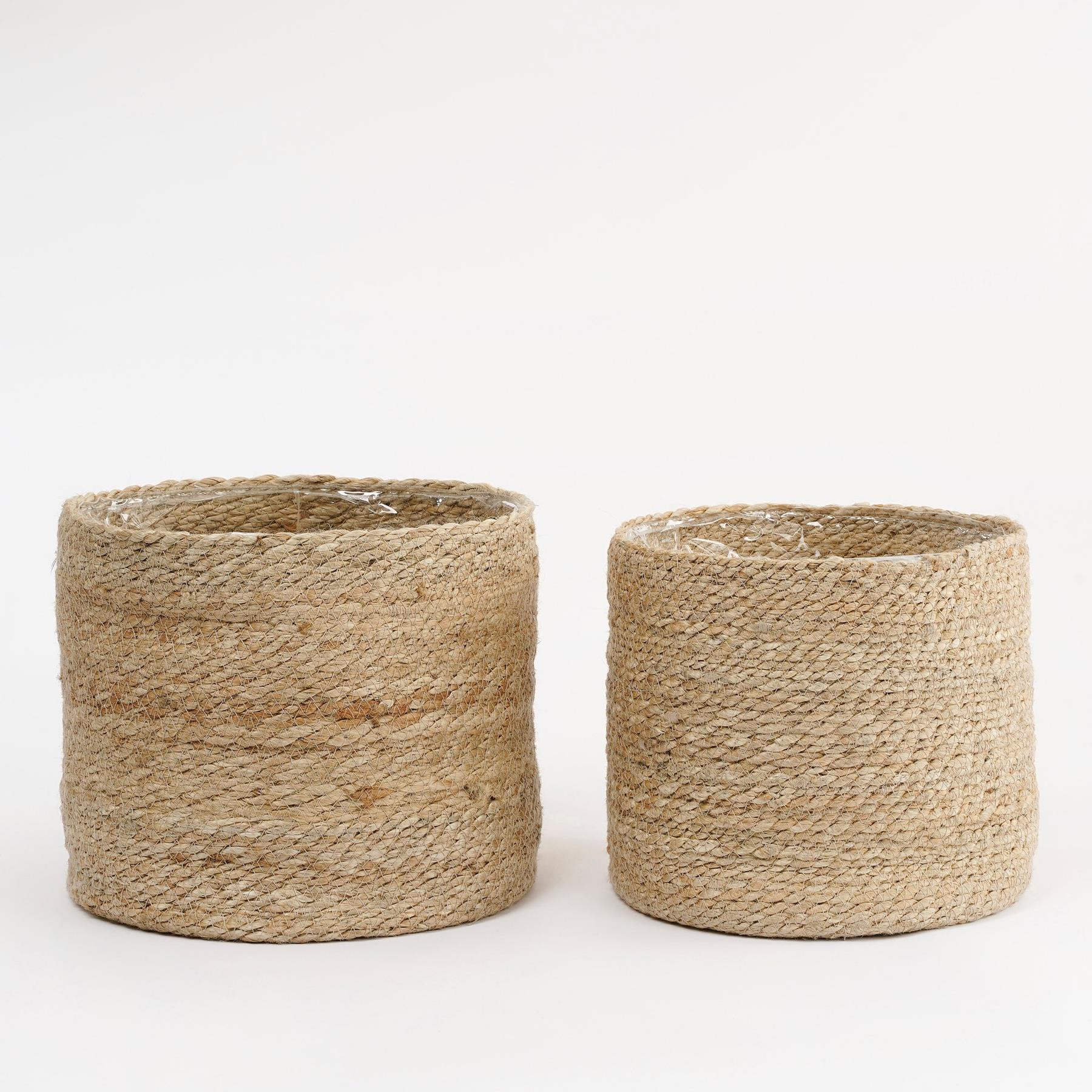 Mica Decorations Atlantic Mand voor Planten Set van 2 - Ø30 cm - Crème