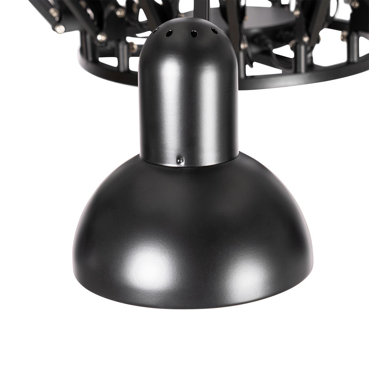 QAZQA Industriële hanglamp zwart 16-lichts verstelbaar - Hobby Spinne