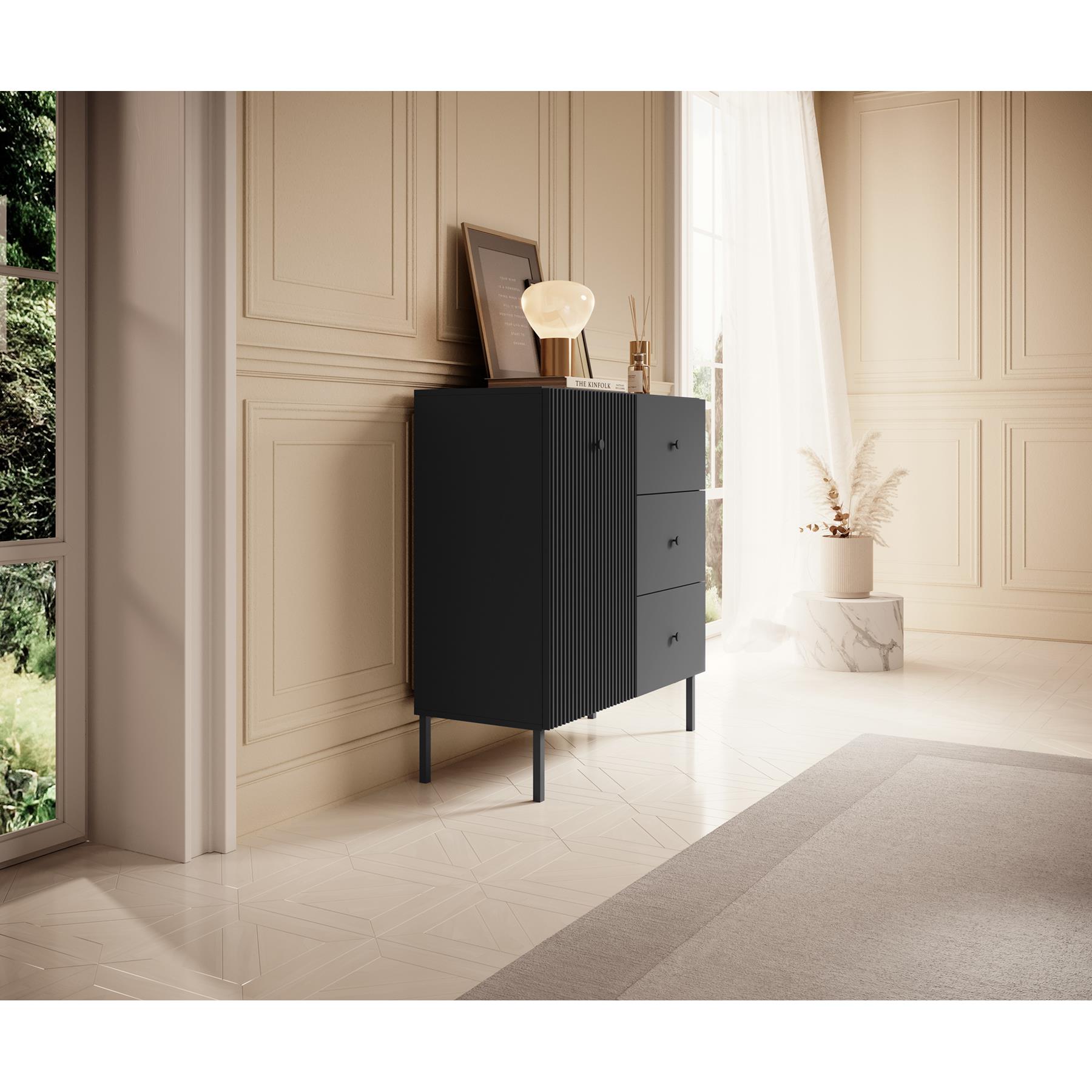 Meubella Dressoir Vermont - Antraciet - 90 cm