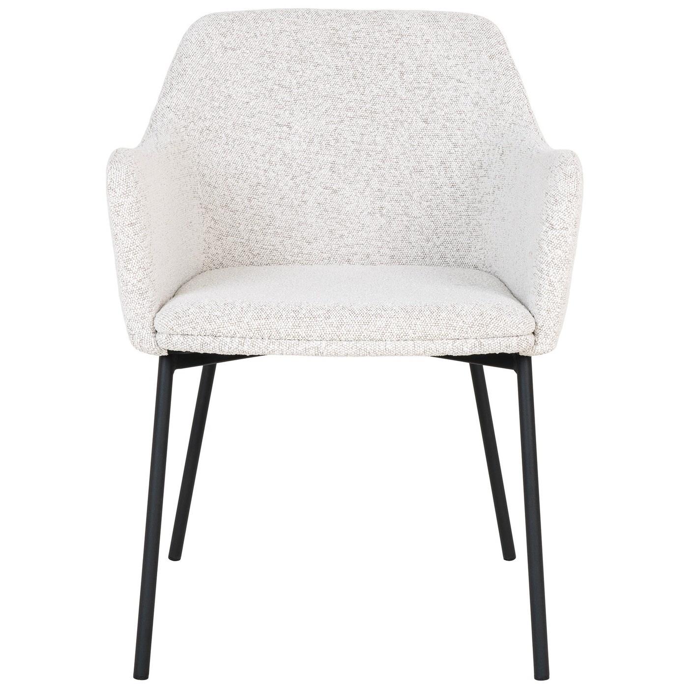 House Nordic Melilla Wit Bouclé Armstoel set van 2