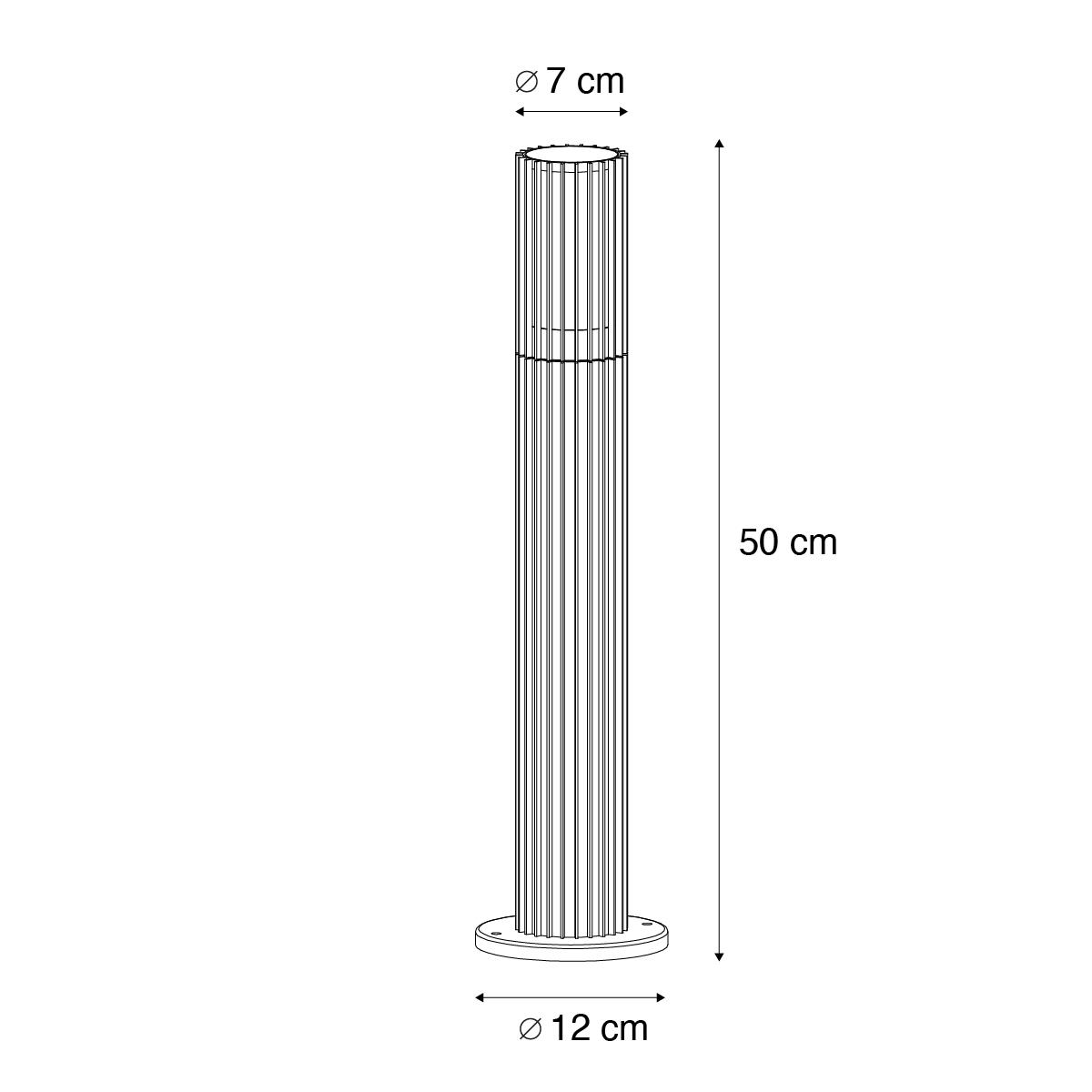 QAZQA Design buiten paaltje zwart 50 cm IP44 - Boris