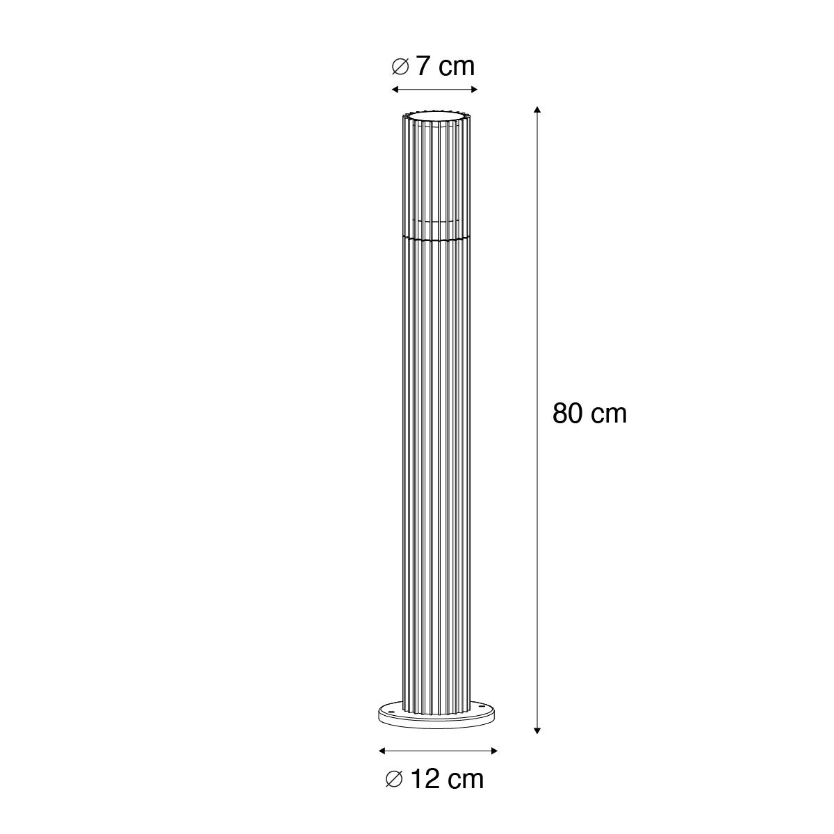 QAZQA Design buiten paaltje zwart 80 cm IP44 - Boris