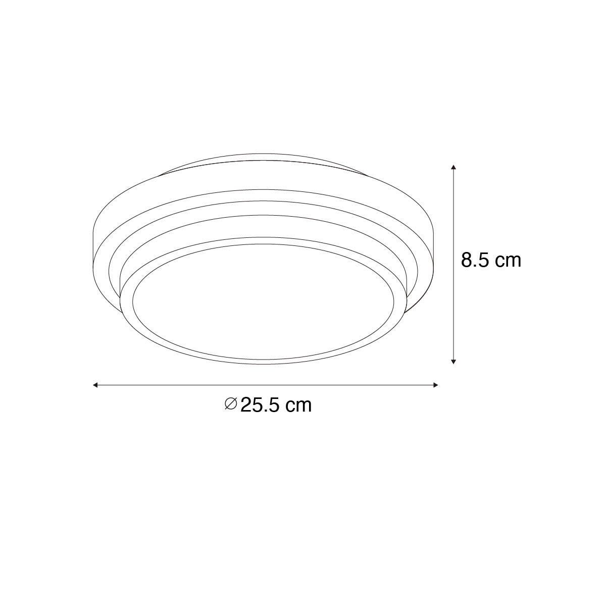 QAZQA Moderne plafondlamp zwart met wit 25 cm IP44 - Walden