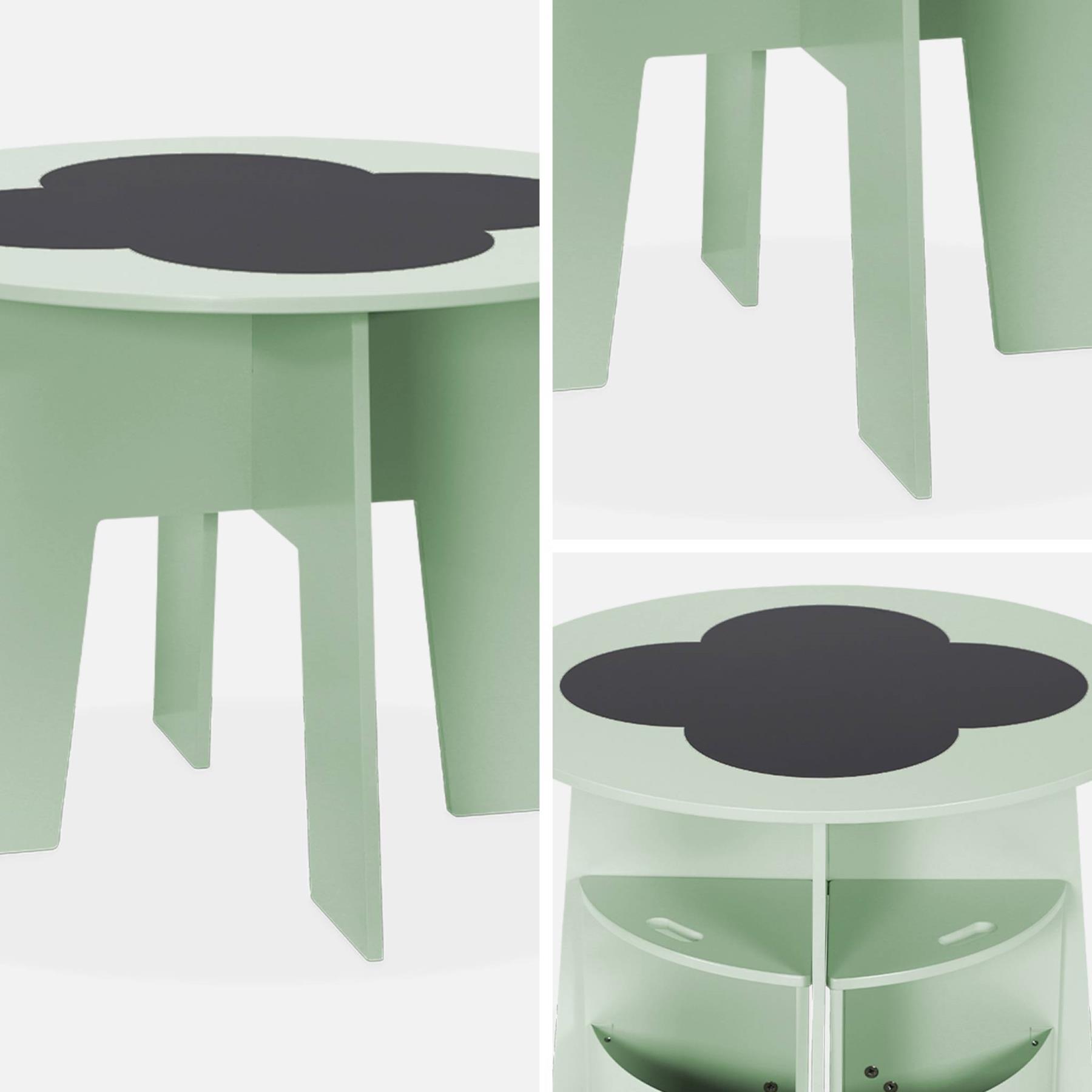 sweeek - Kindertafel en 4 stoelen met leisteen