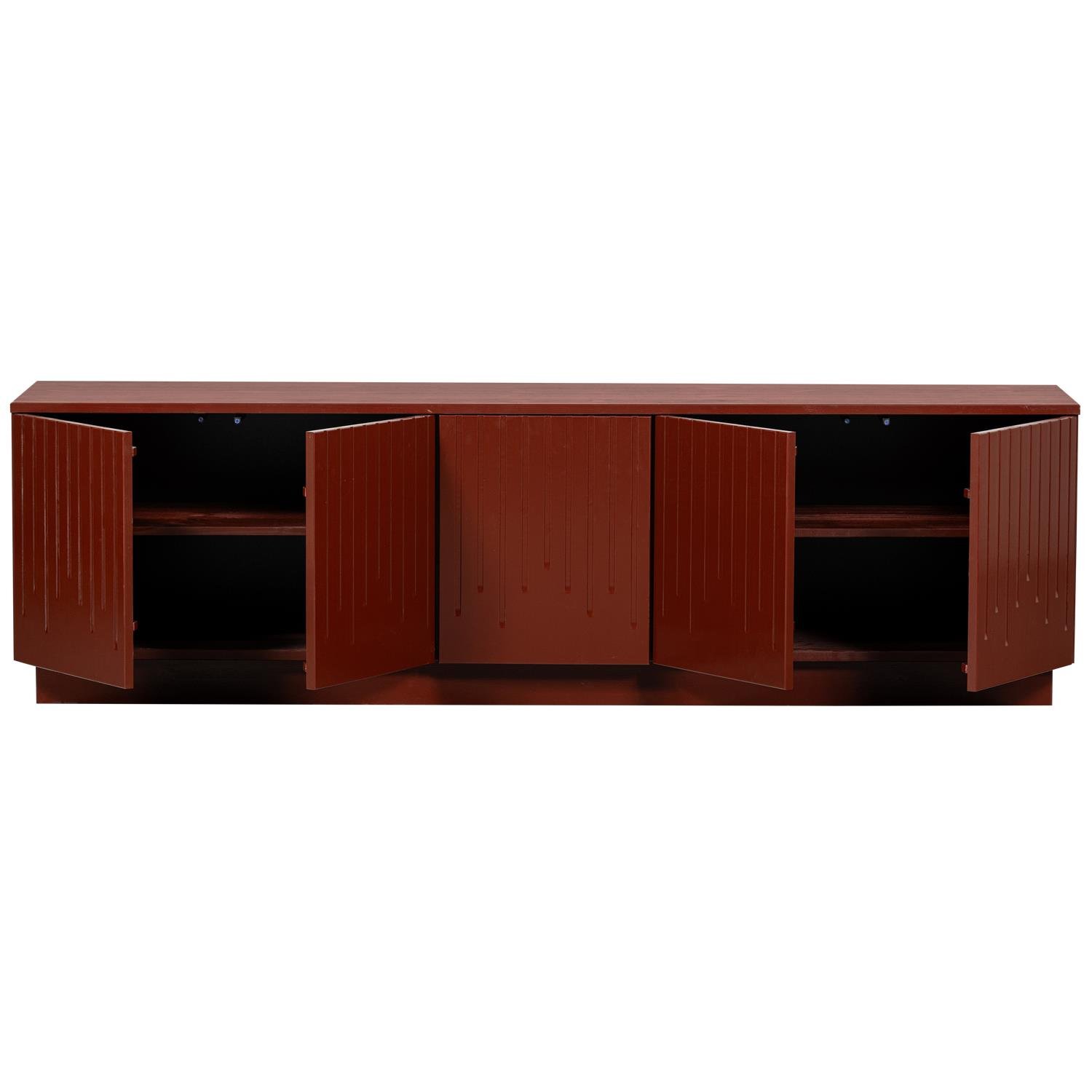 BePureHome Pencil TV Meubel - Grenen - Merlot Gloss - 52x180x40
