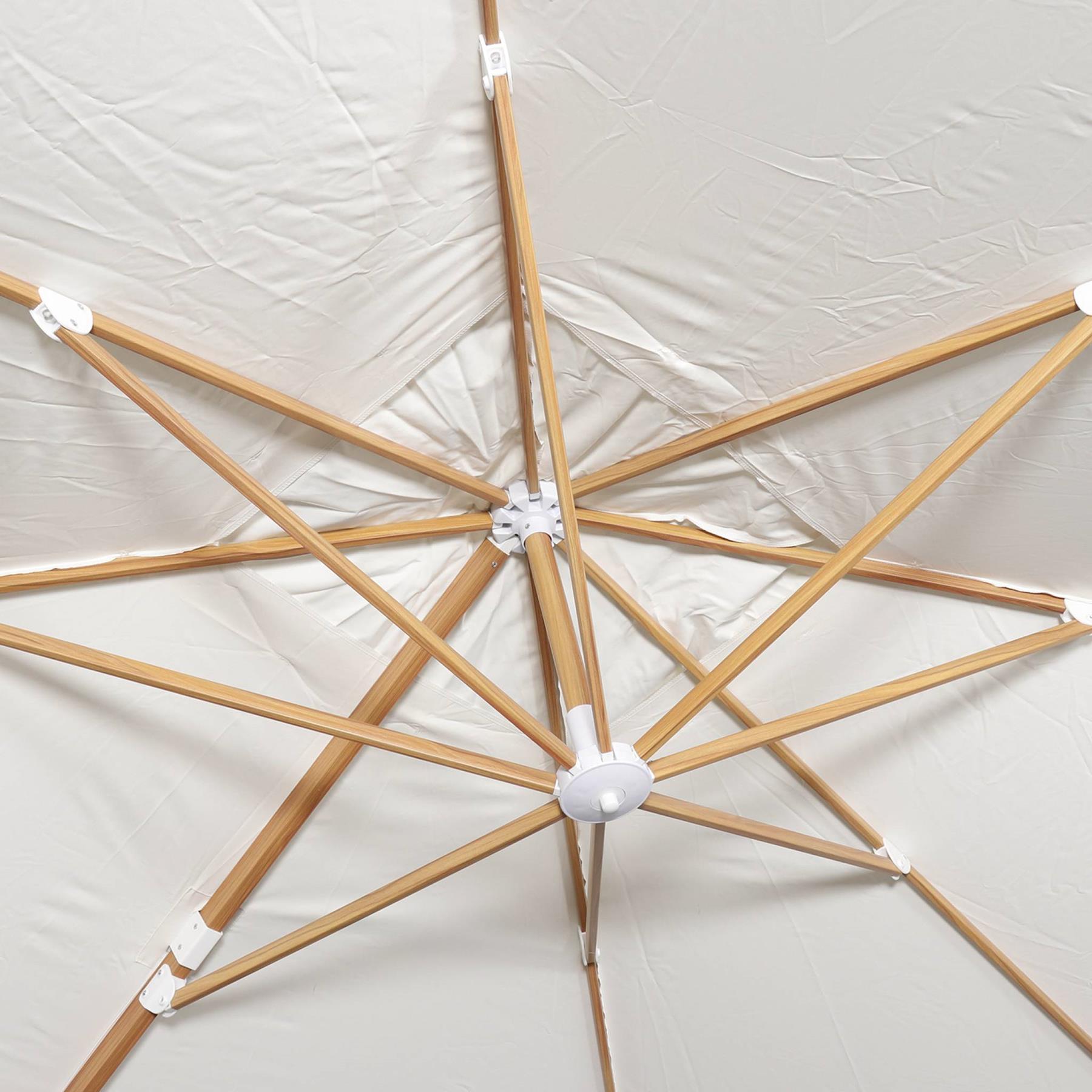sweeek - Rechthoekige parasol 3x4m, 360° draaibaar, verzwaarde tegels