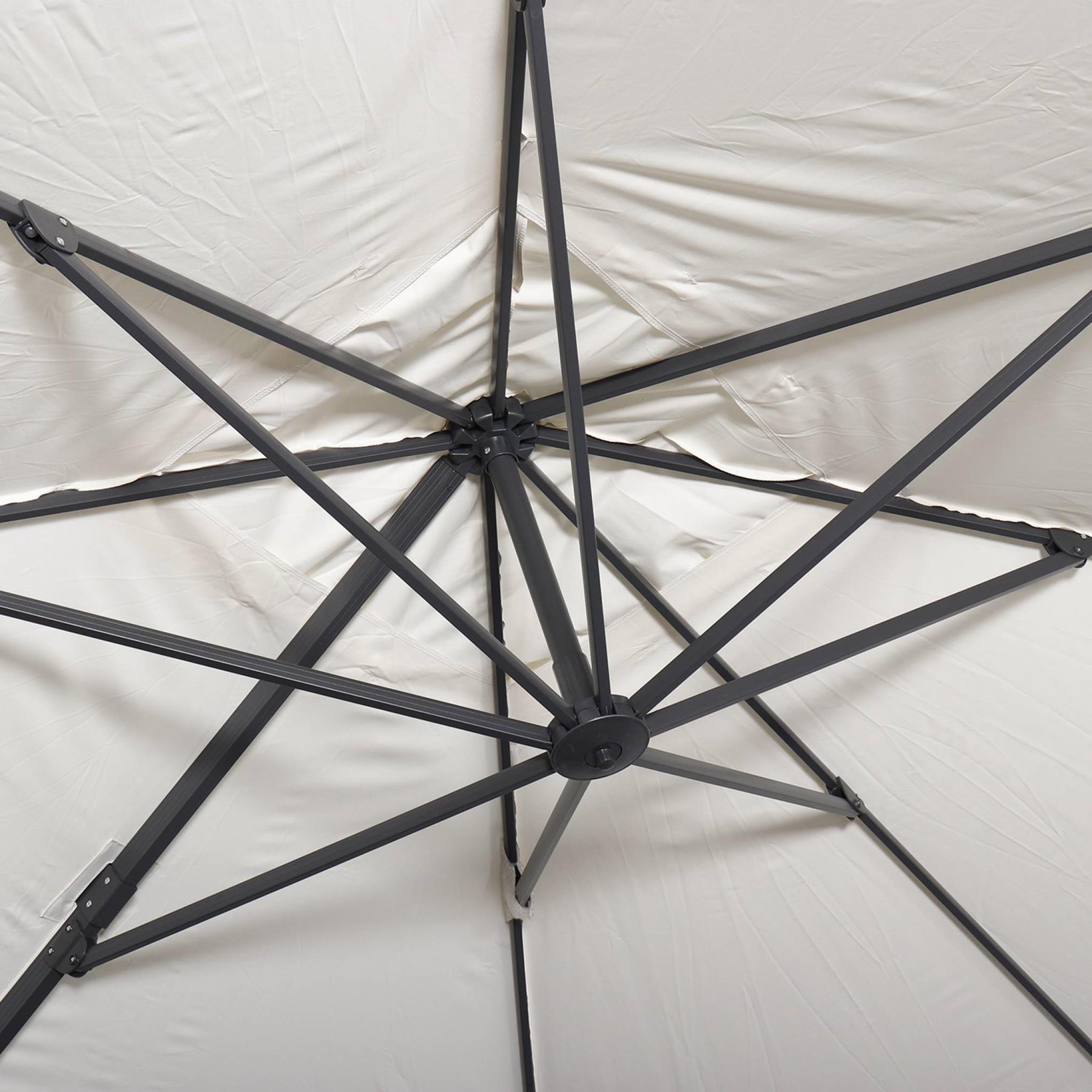 sweeek - Rechthoekige parasol 3x4m + verzwaarde tegels 50x50cm