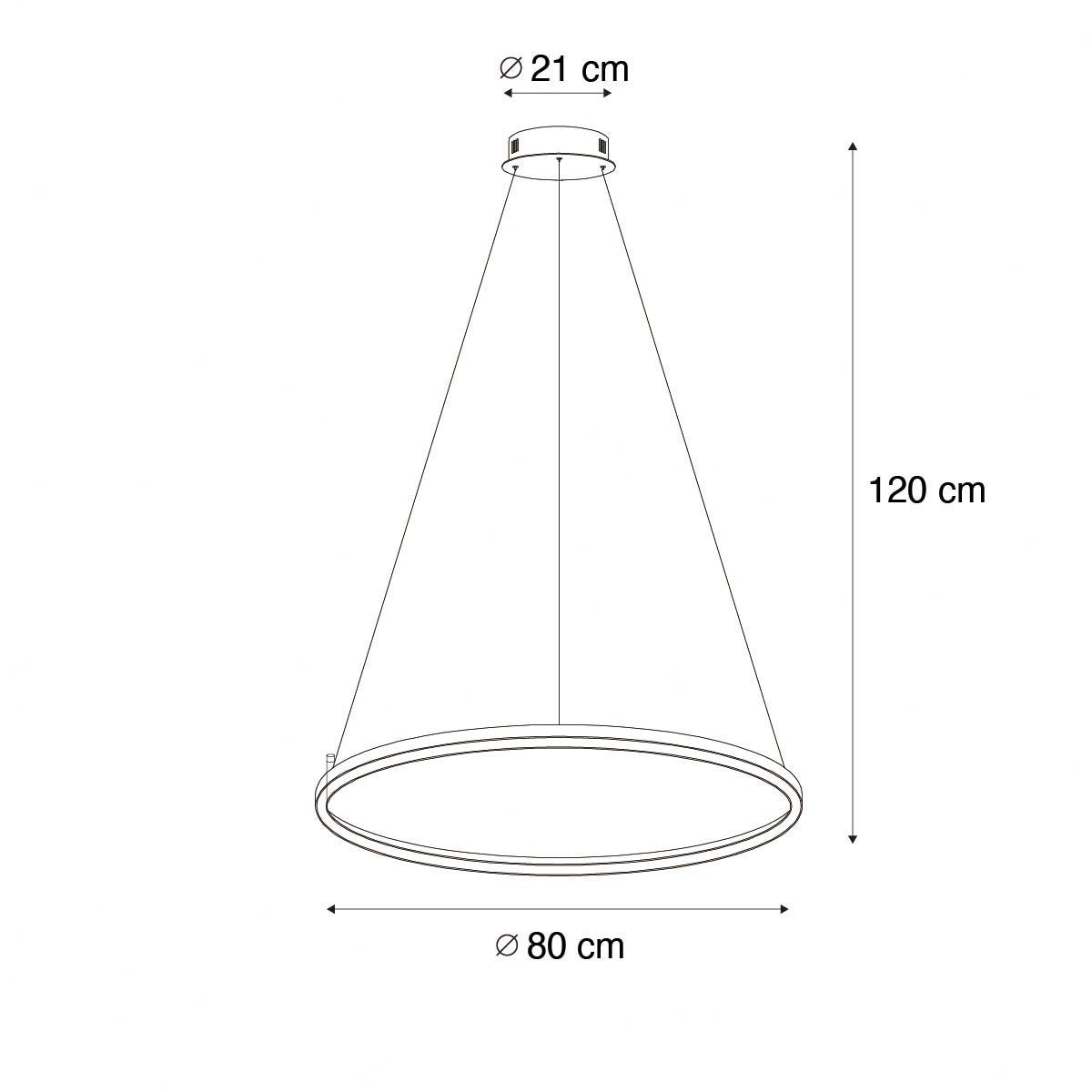 QAZQA Smart hanglamp zwart 80 cm incl. LED en RGBW - Girello