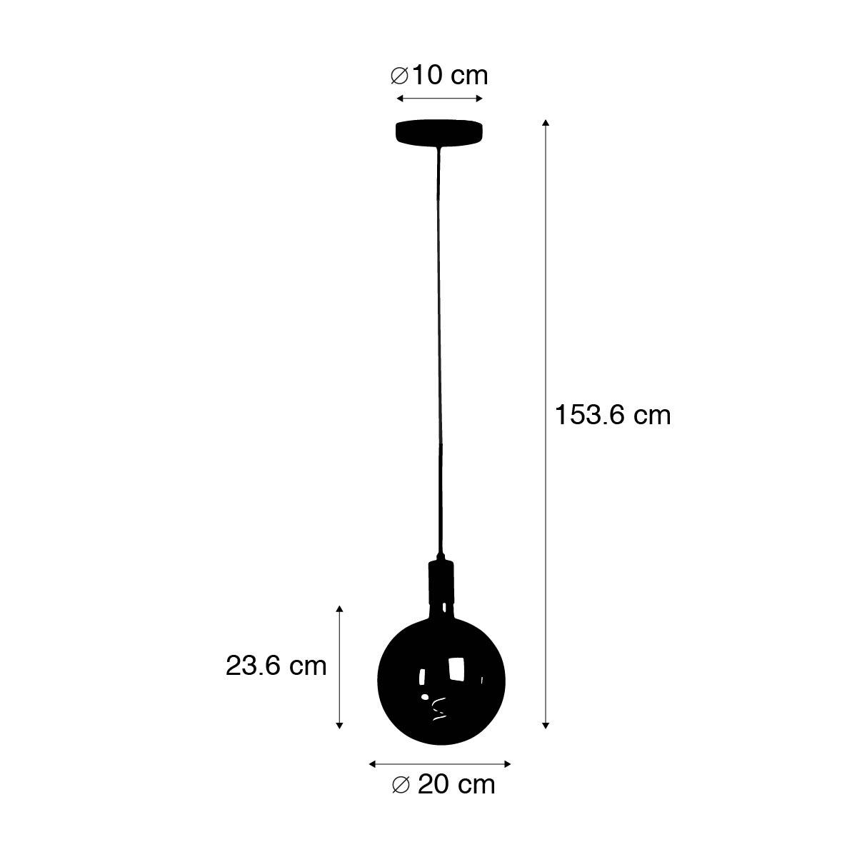QAZQA Industriële hanglamp zwart incl. LED G200 dimbaar - Facil