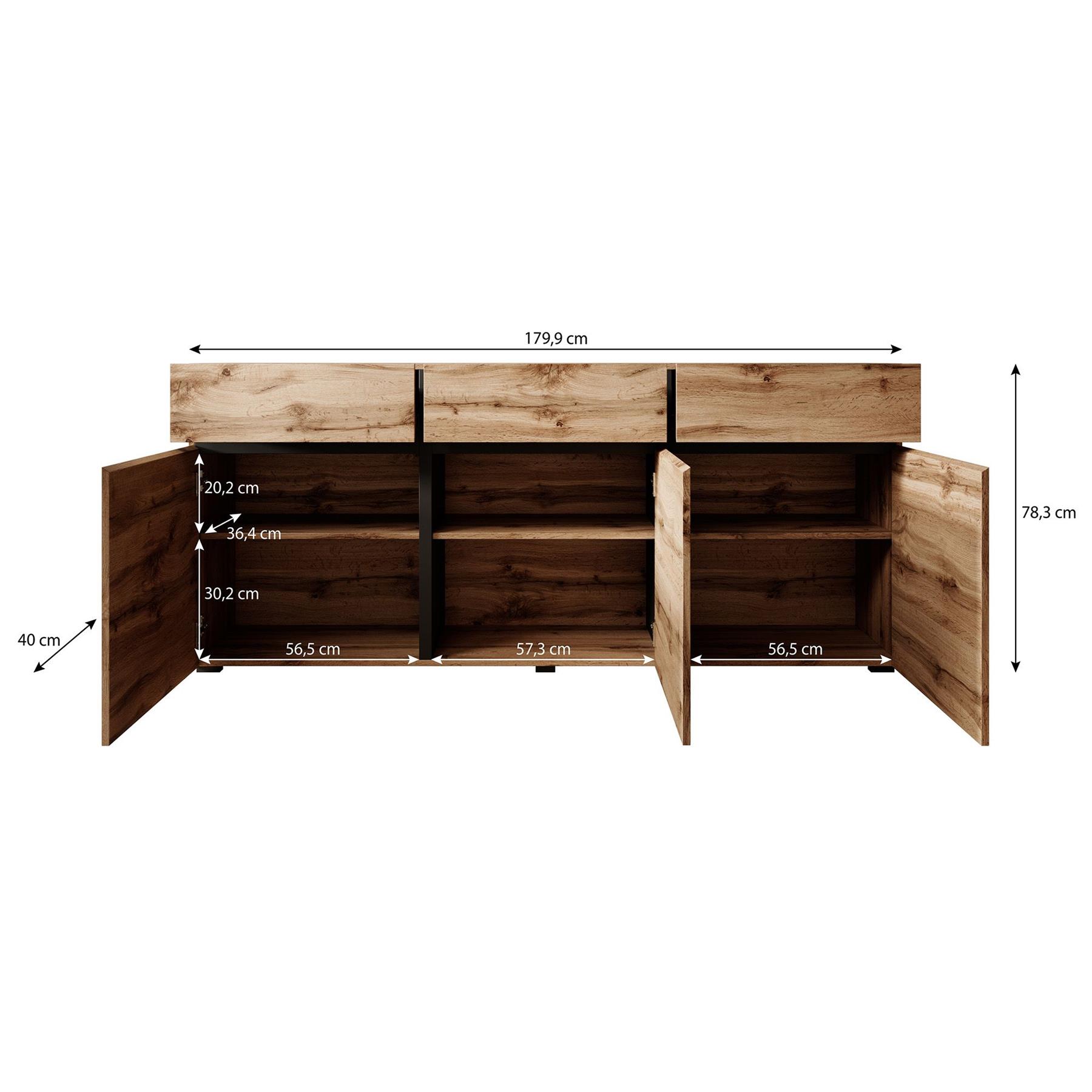 Meubella Dressoir Cainan - Groen - 180 cm
