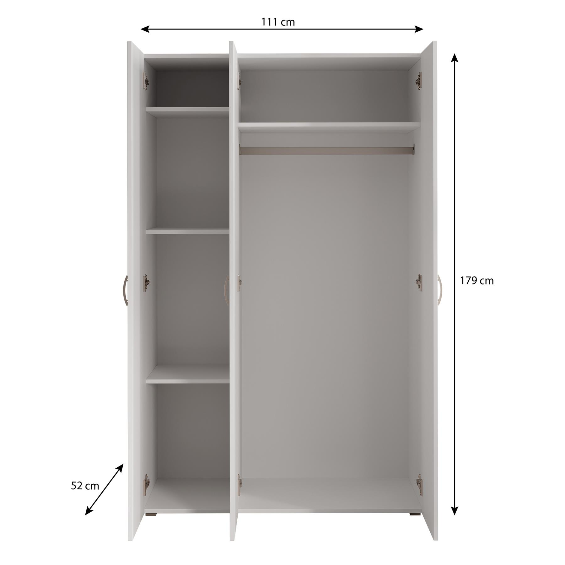 Meubella Kledingkast Bernd - Wit - 111 cm