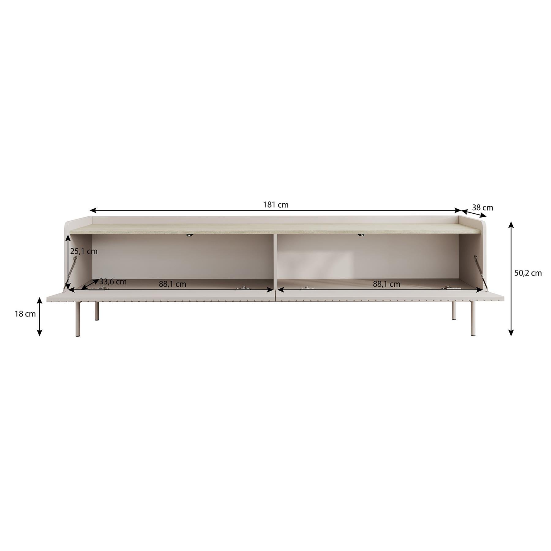 Meubella TV-Meubel Livako - Beige - 181 cm