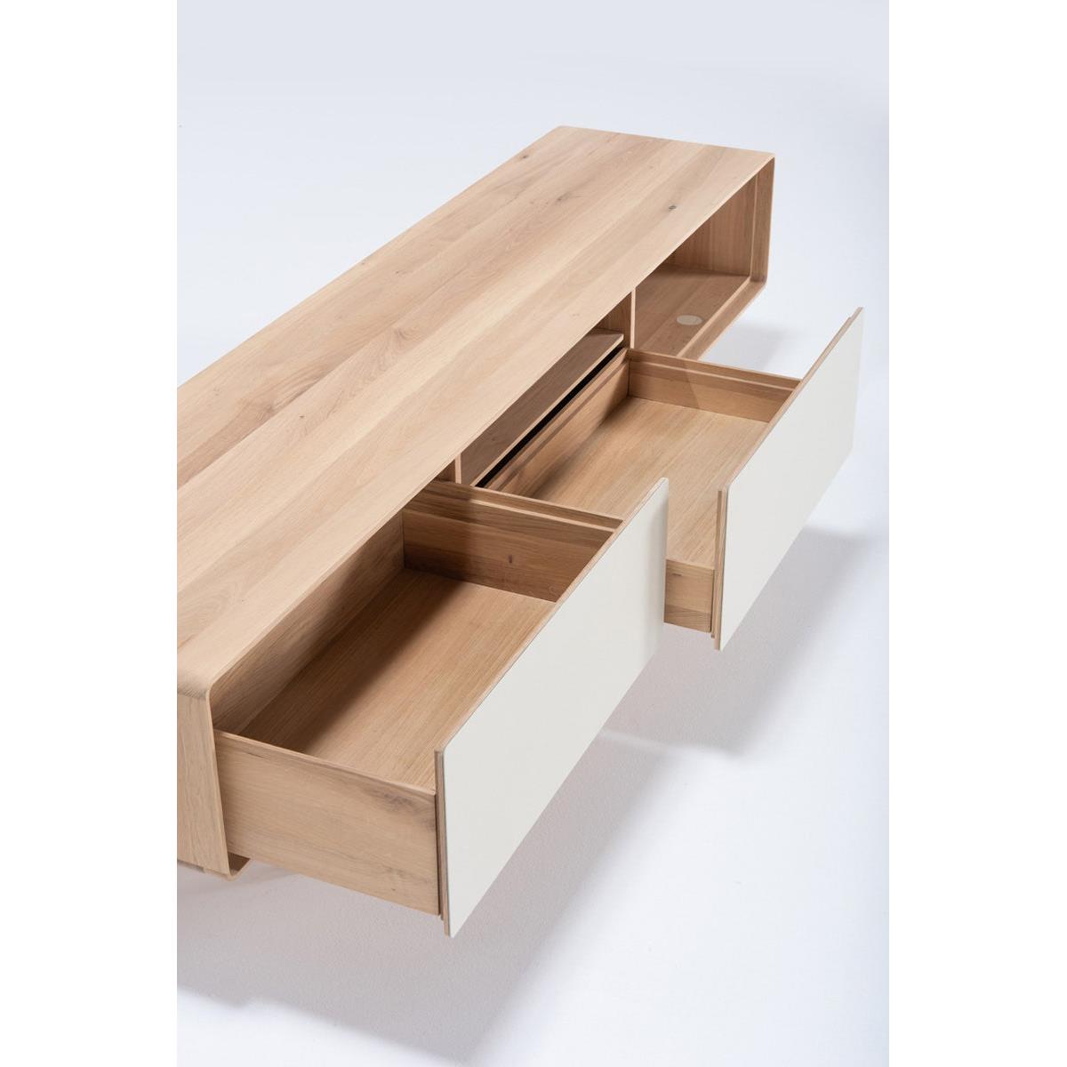 Gazzda Fina Lowboard  TV-meubel Hout - B 200 cm - Whitewash | Mushroom