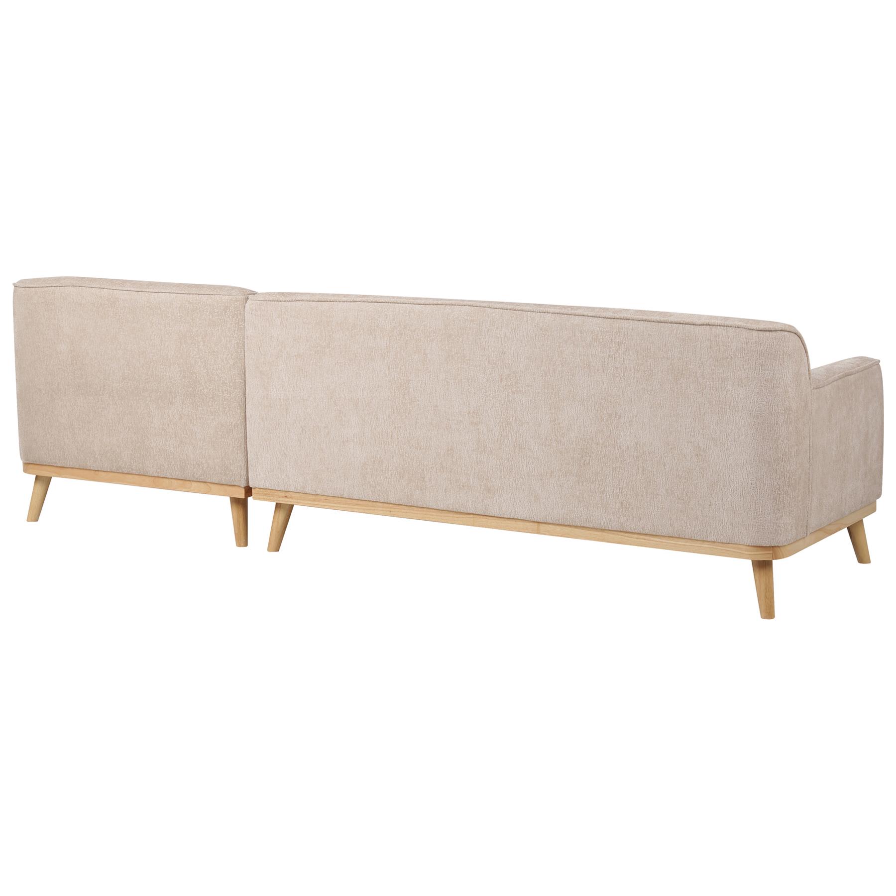 Beliani - SIMOS - Hoekbank - Beige - Linkszijdig - Chenille