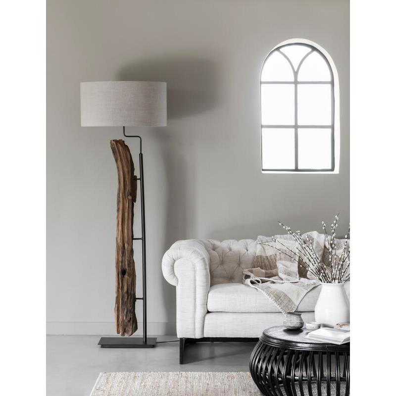 MUST Living Floorlamp Contemporary,170-180xØ66 cm, linen natural shade