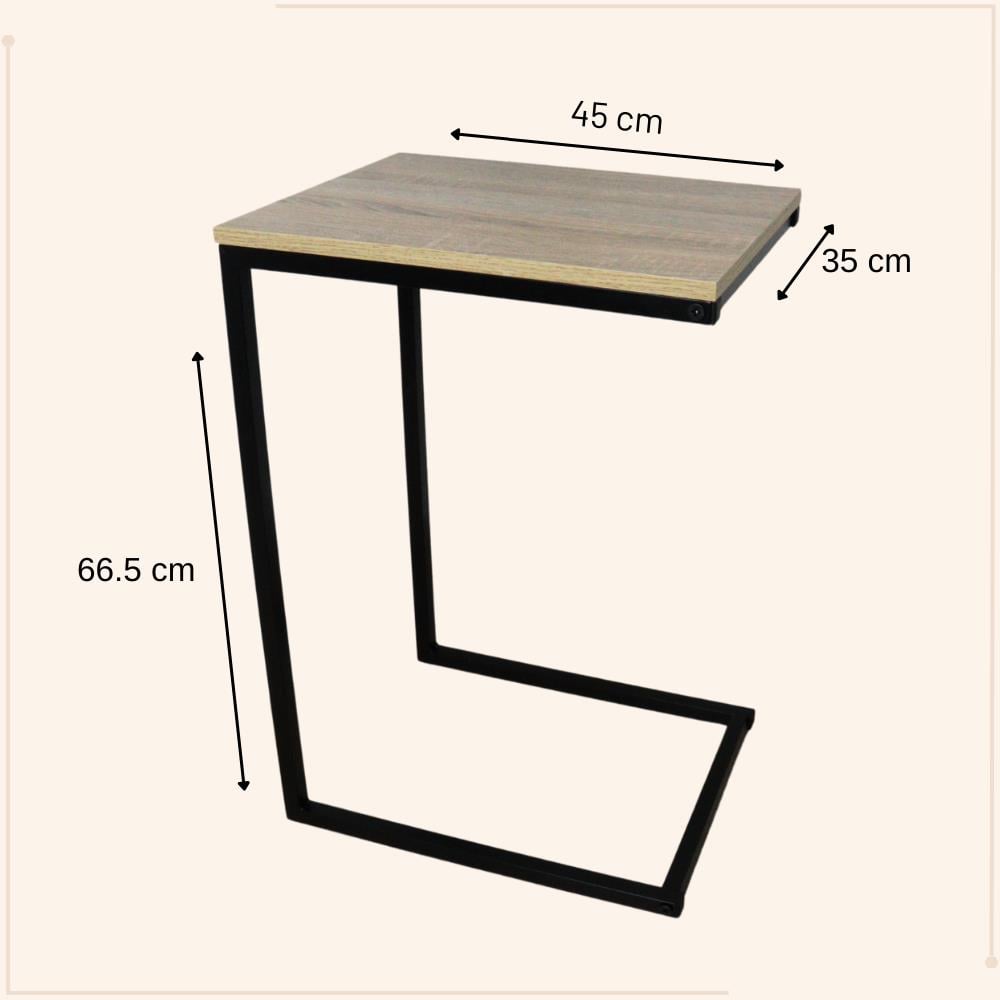 MISOU Bijzettafel Vierkant Hout Zwart 45x35x66.5 cm Bijzettafeltje...