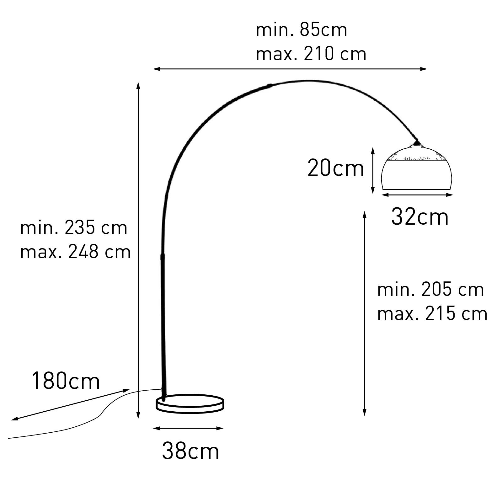 QAZQA Moderne booglamp messing met marmeren voet en zwarte kap 32,5