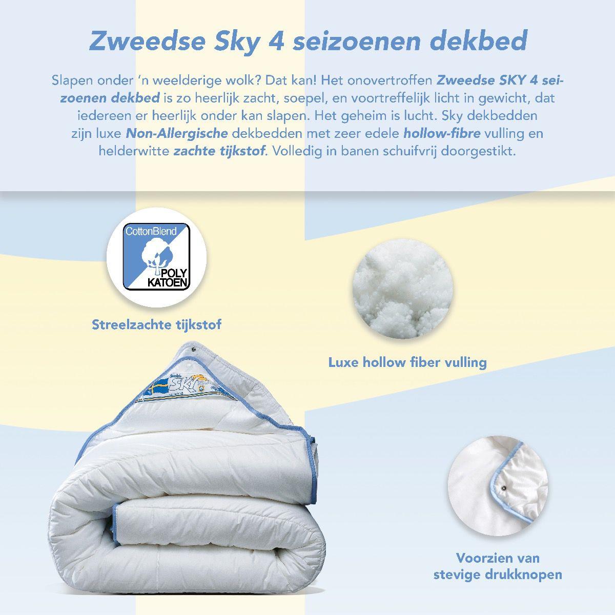 Swedish Sky - Non-Allergisch  4-Seizoenen Dekbed - 200x200cm
