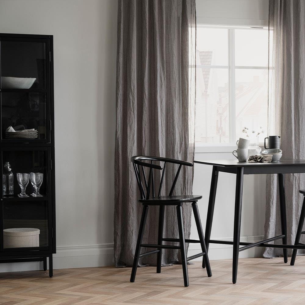 Rowico Home Carmen houten spijlen barkruk zwart - 65 cm - set van 2