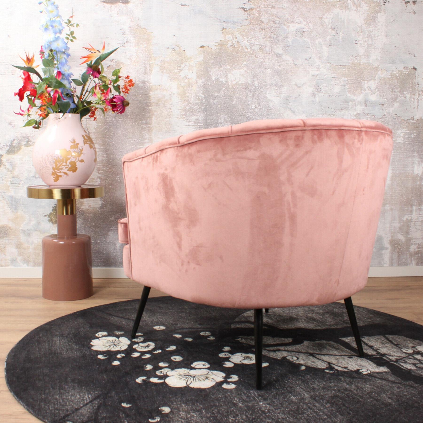 DS4U Norah fauteuil velvet zalmroze