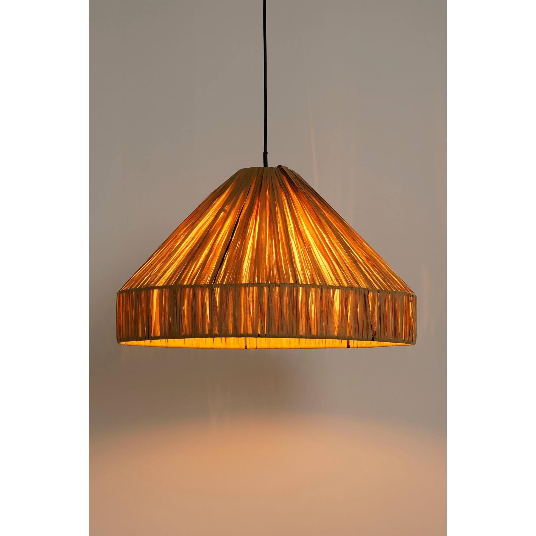 Mica Decorations Elisa Hanglamp - H18 x Ø30 cm - Raffia - Lichtbruin