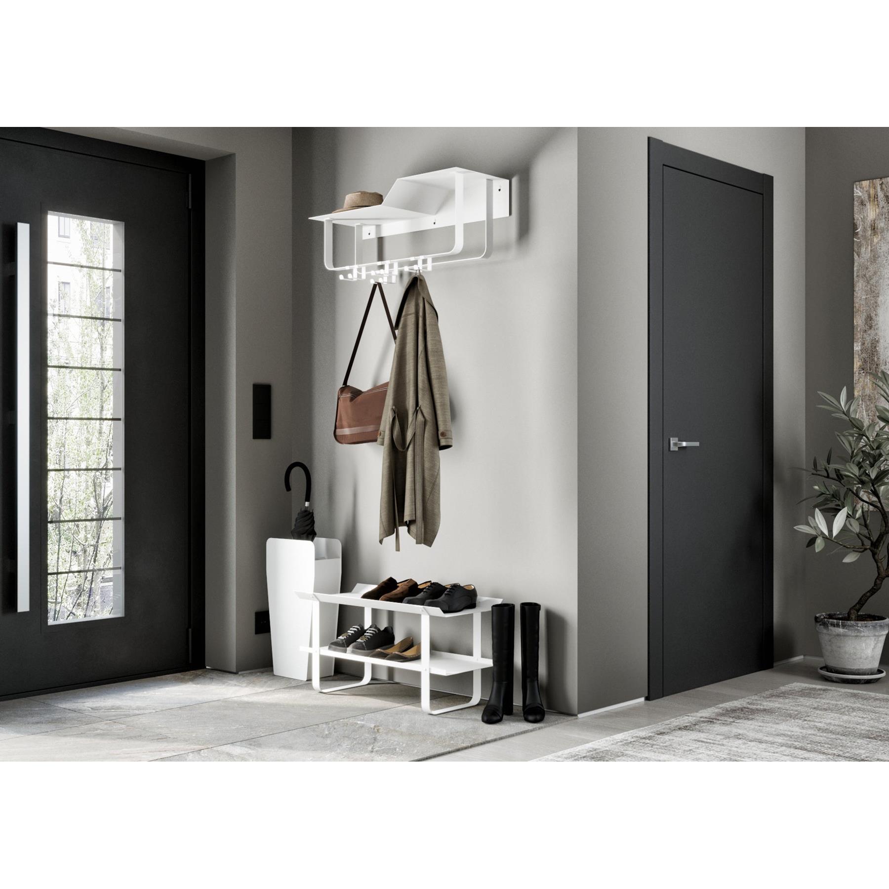 Gorillz Layer - Wandkapstok Met Hoedenplank - 8 Haken - Wit