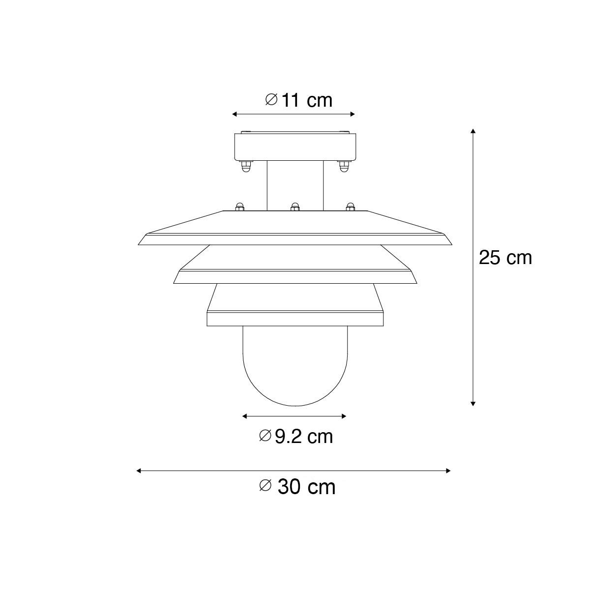 QAZQA Design buiten plafondlamp zwart IP44 - Morty