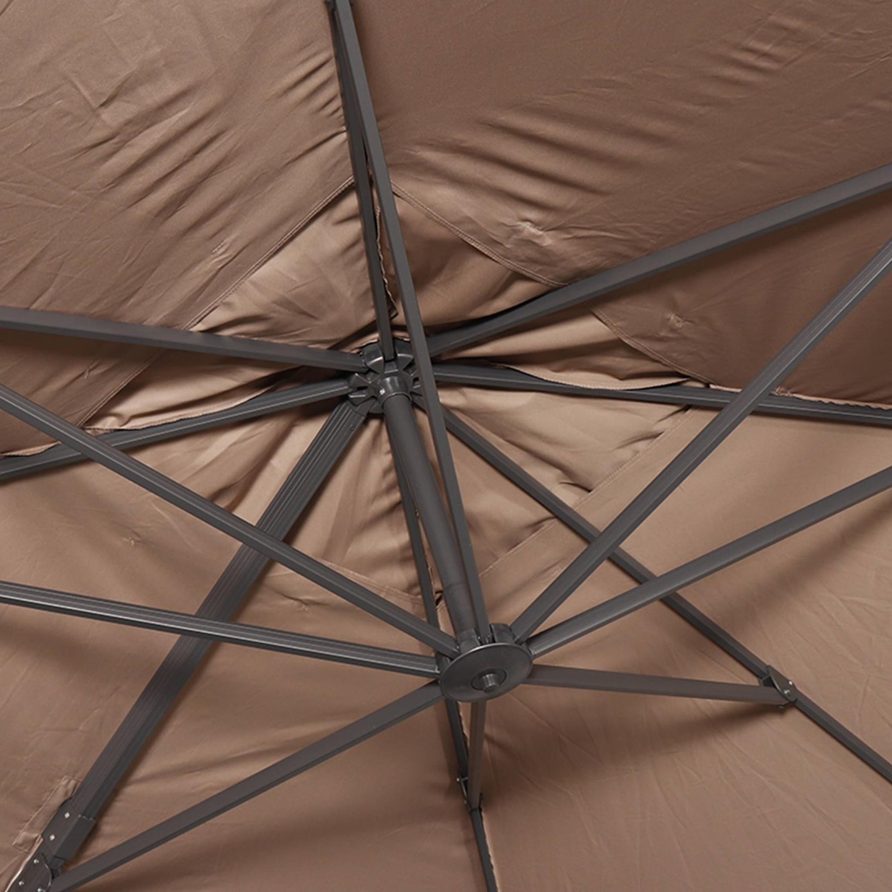 sweeek - Rechthoekige parasol 3x4m + verzwaarde tegels 50x50cm