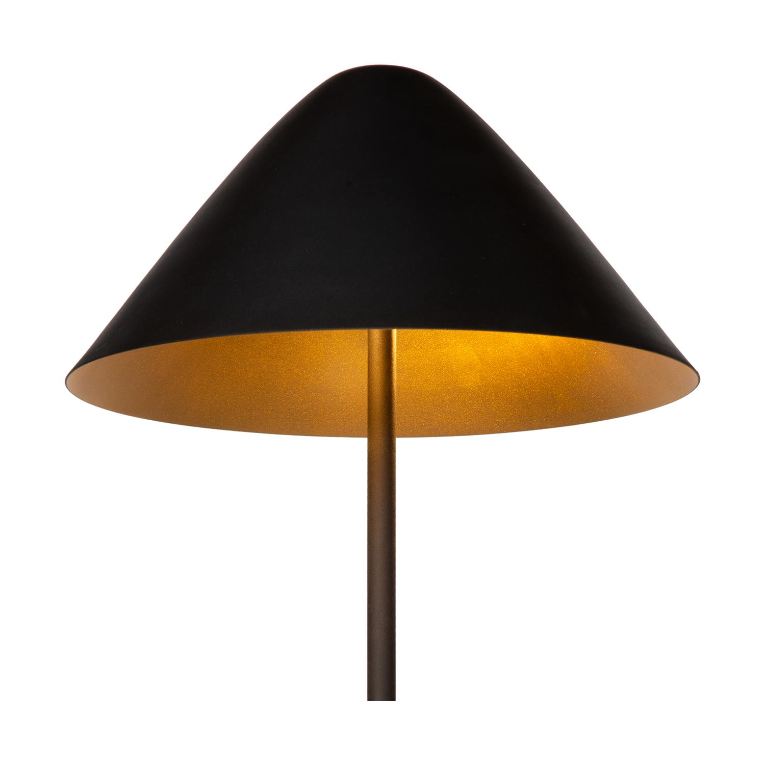 Atmooz Elan - Vloerlamp - Zwart & Goud - Paddestoelvormig - 35x35x150cm