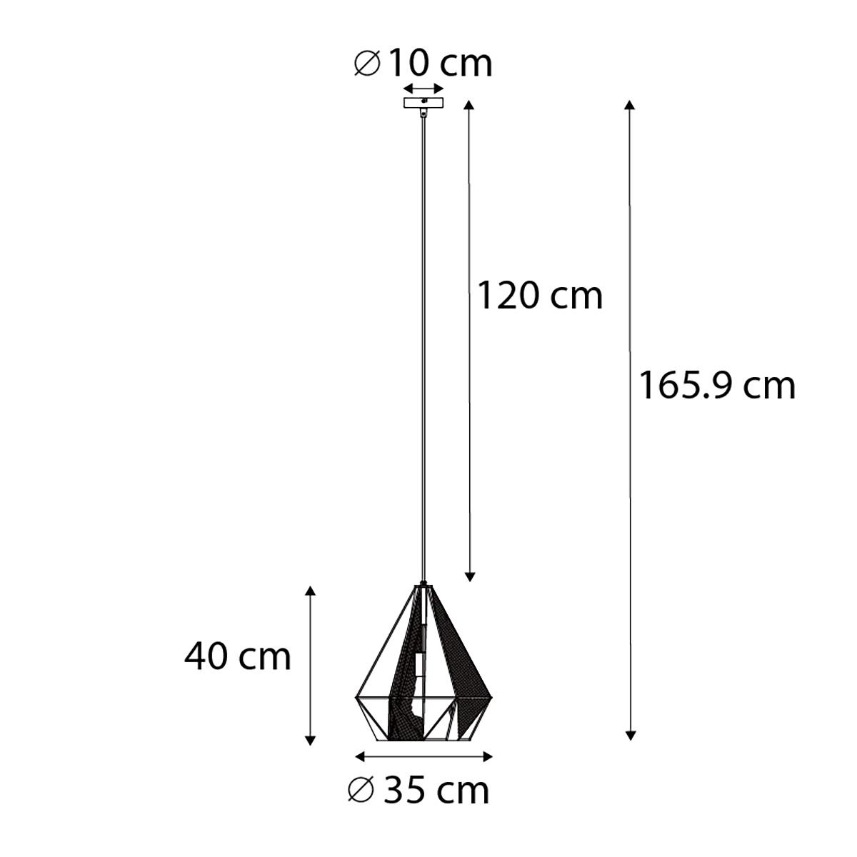 QAZQA Industriële hanglamp goud met mesh - Carcass