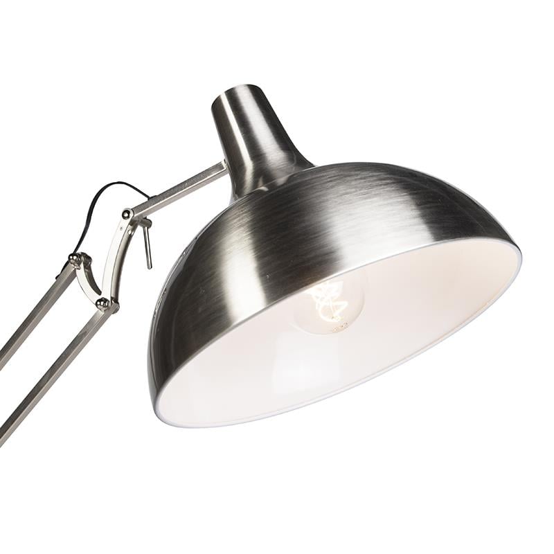 QAZQA Design vloerlamp staal verstelbaar - Hobby