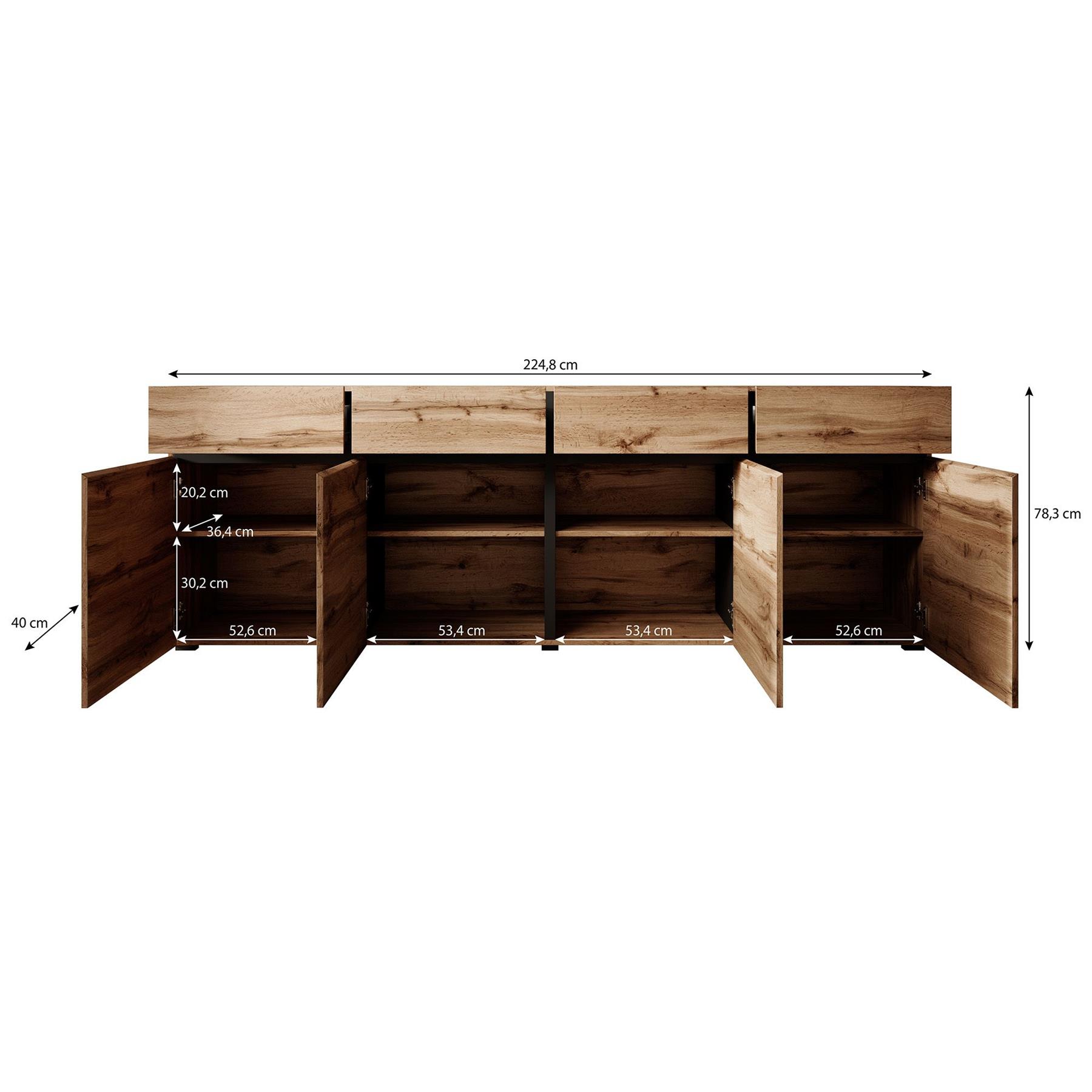 Meubella Dressoir Cainan - Groen - 225 cm
