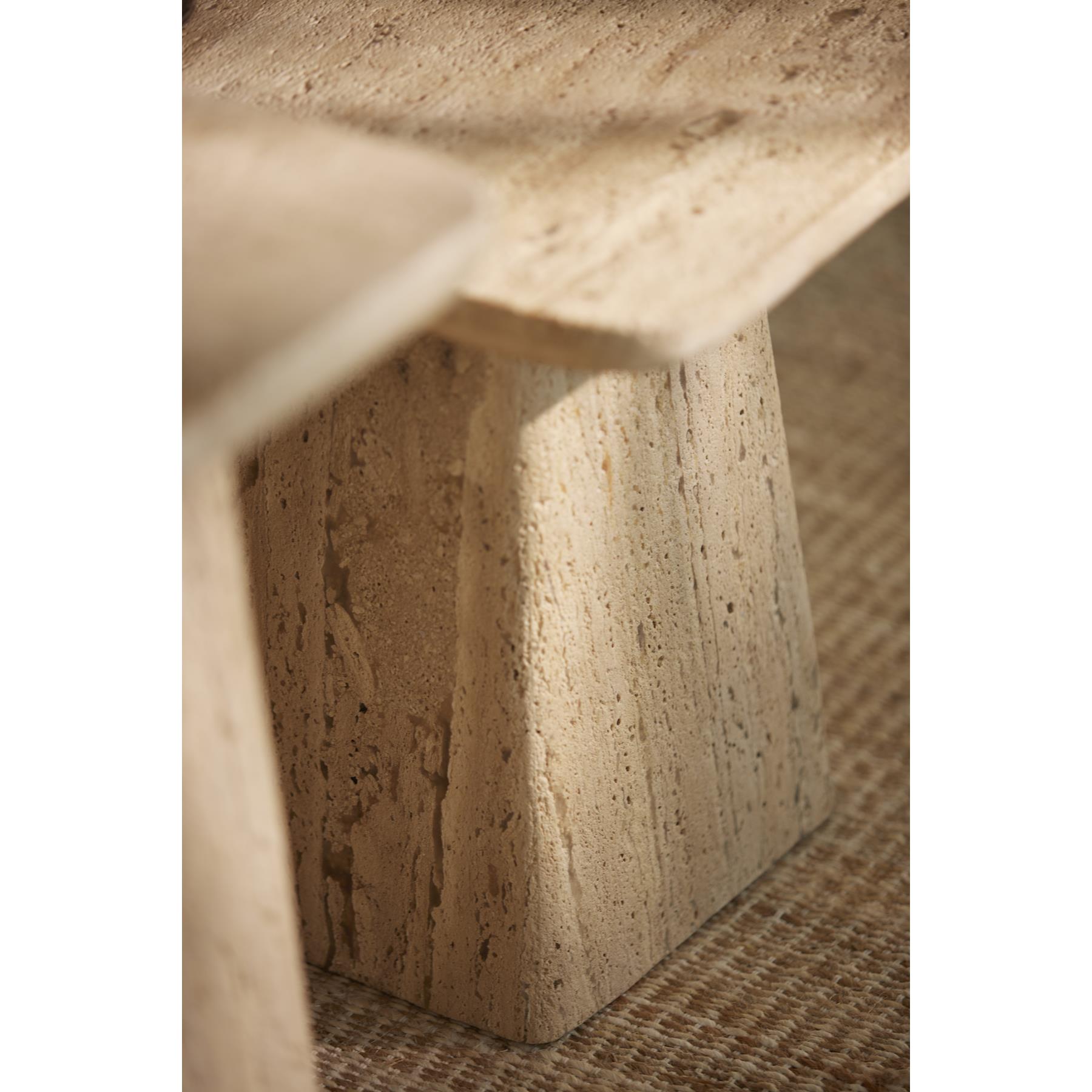Light&living Bijzettafel 45x45x42 cm KEPAMI travertin zand