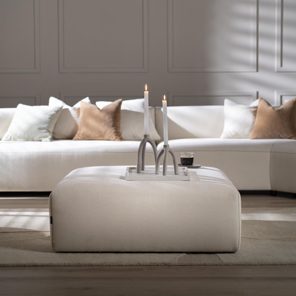 Bronx71 Hocker July chenille off white