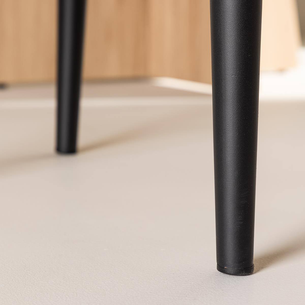 Nest living Bengt Eetkamerstoel Zwart - Met Rotan Zitting
