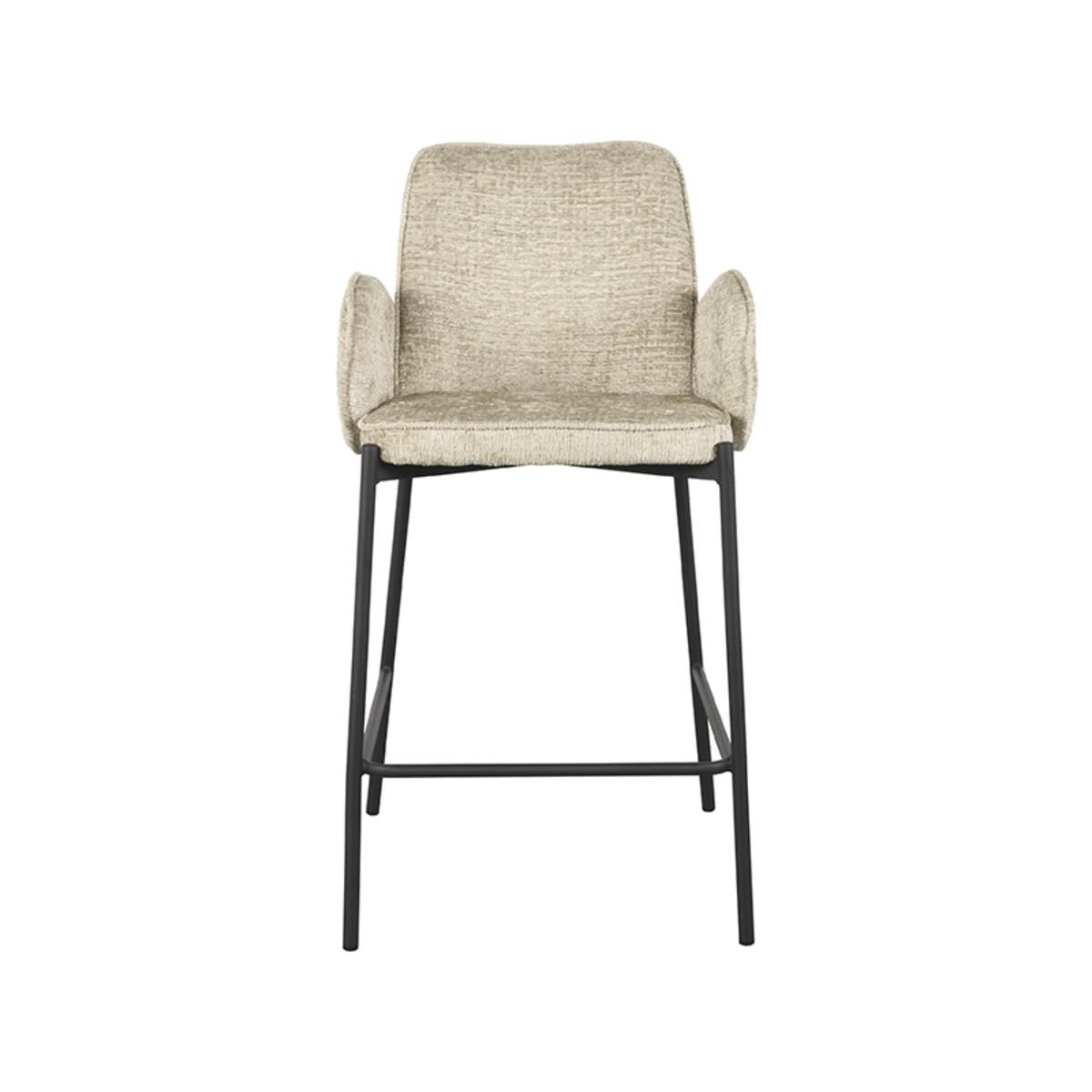 LABEL51 Barkruk Joni - Beige - Fluweel - Zithoogte 65 cm