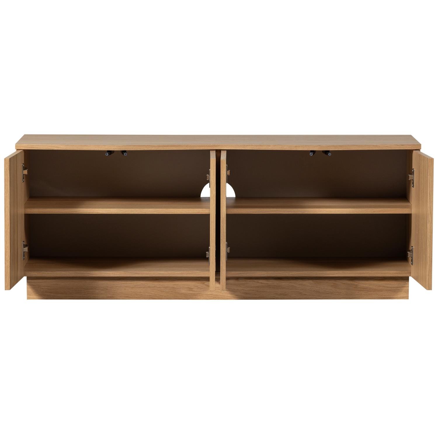 WOOOD Zuma tv-meubel - Push-To-Open - Eiken - Transparant - 52x133x45