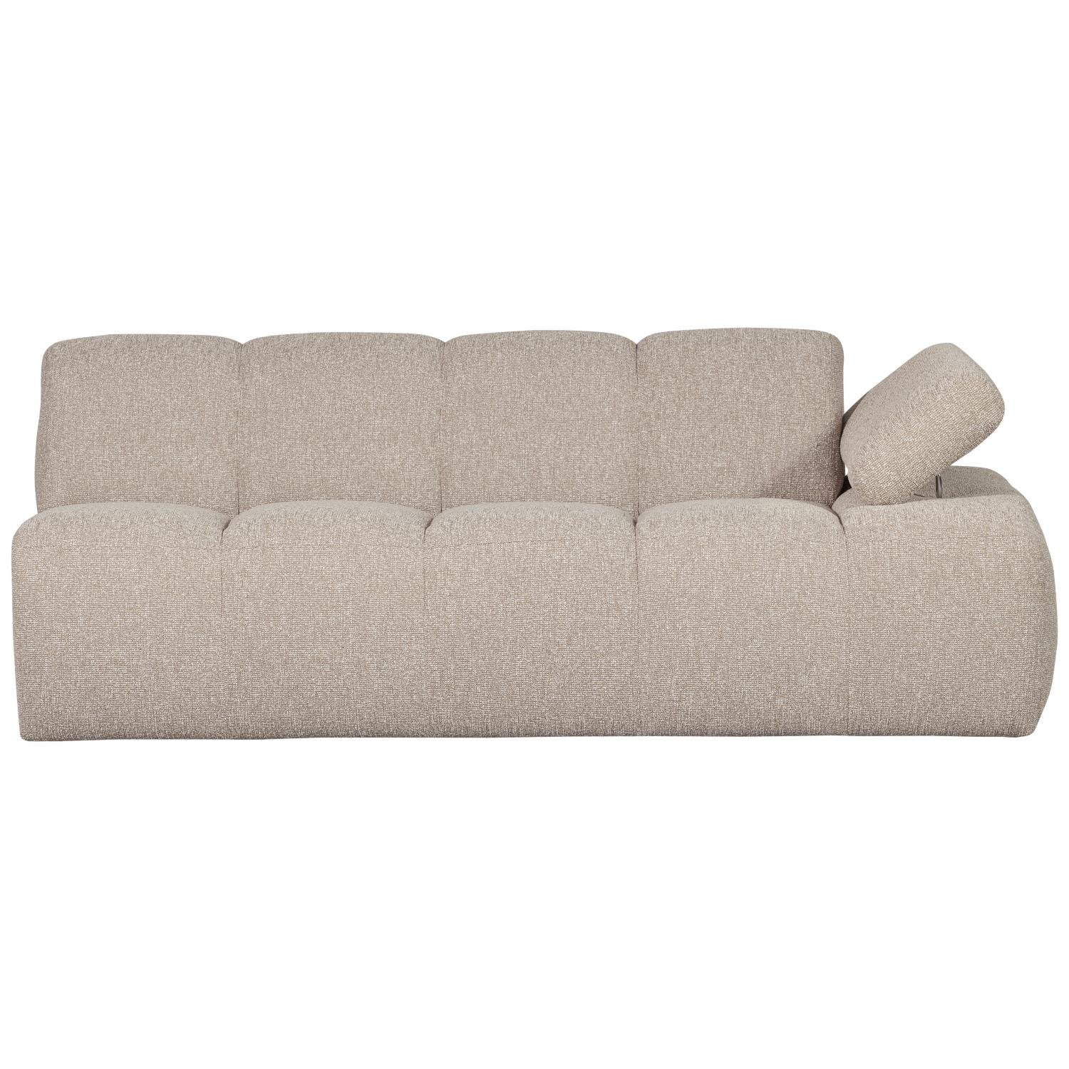 WOOOD Mojo 2-Zits Bank Met Arm Rechts - Bouclé - Beige - 74x200x97