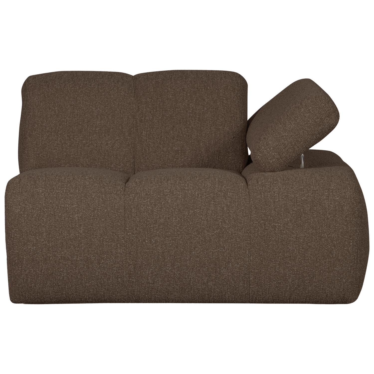 WOOOD Mojo 1-Zits Bank Met Arm Rechts - Bouclé - Bruin - 74x120x97