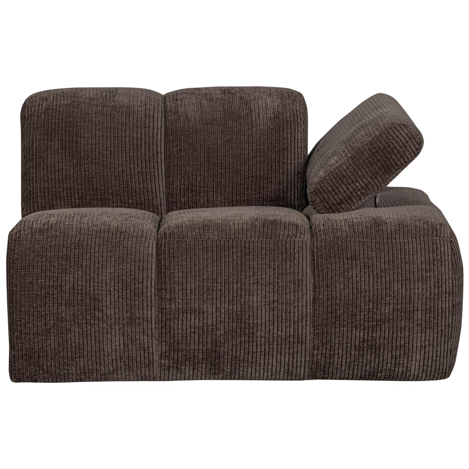 WOOOD Mojo 1-Zits Bank Met Arm Rechts - Ribstof - Bruin - 74x120x97