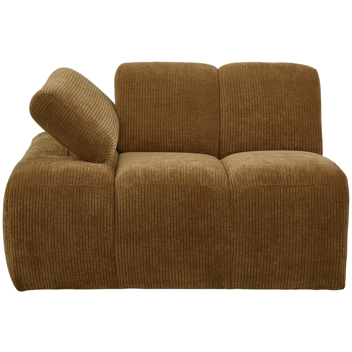 WOOOD Mojo 1-Zits Bank Met Arm Links - Ribstof - Geel - 74x120x97