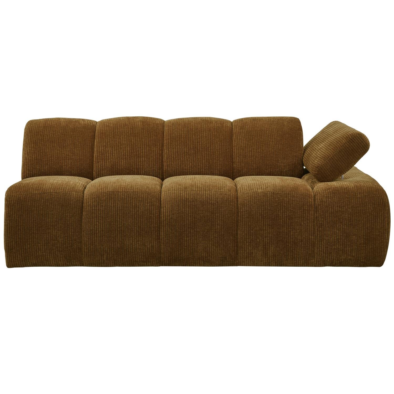 WOOOD Mojo 2-Zits Bank Met Arm Rechts - Ribstof - Geel - 74x200x97