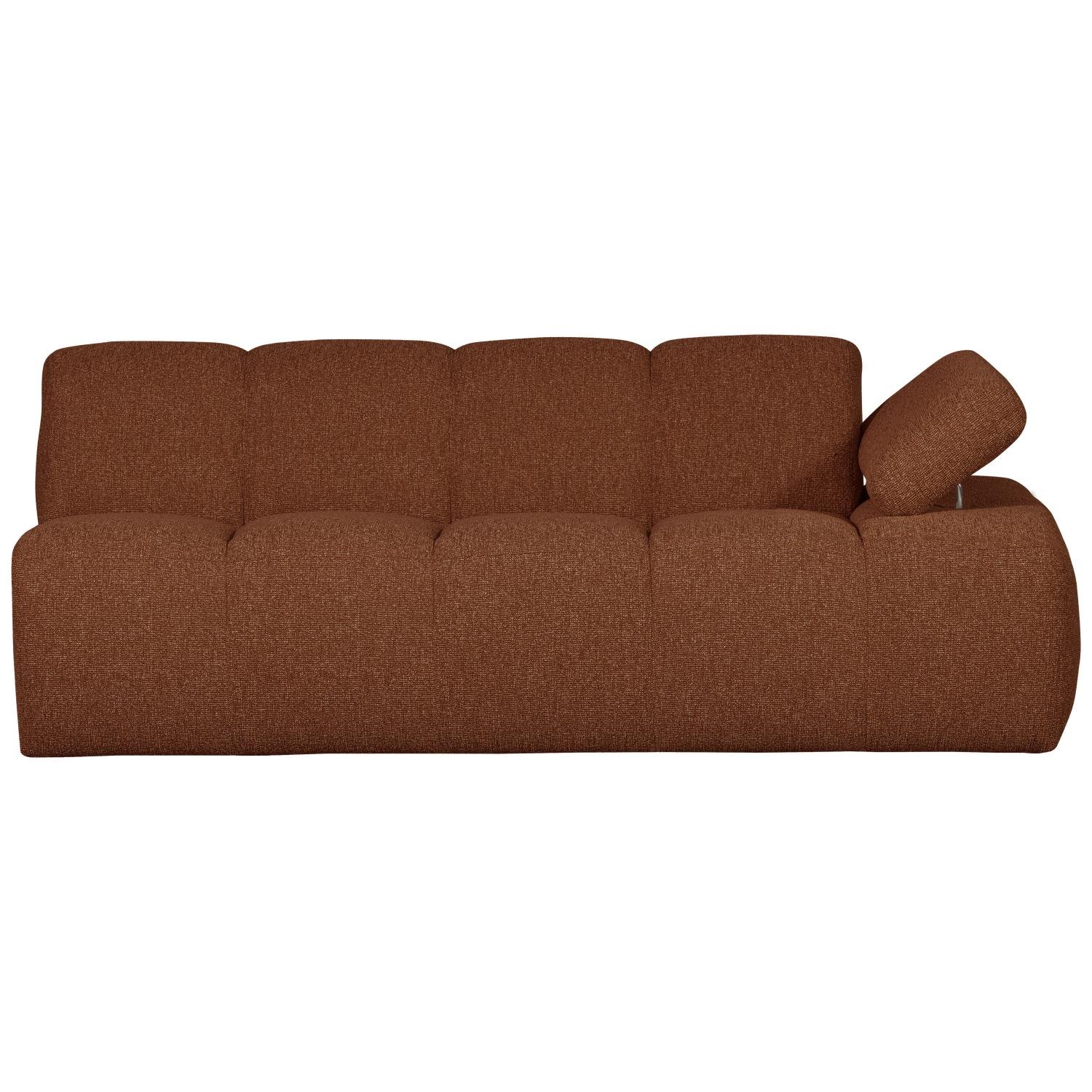 WOOOD Mojo 2-Zits Bank Met Arm Rechts - Bouclé - Roest Bruin Melange