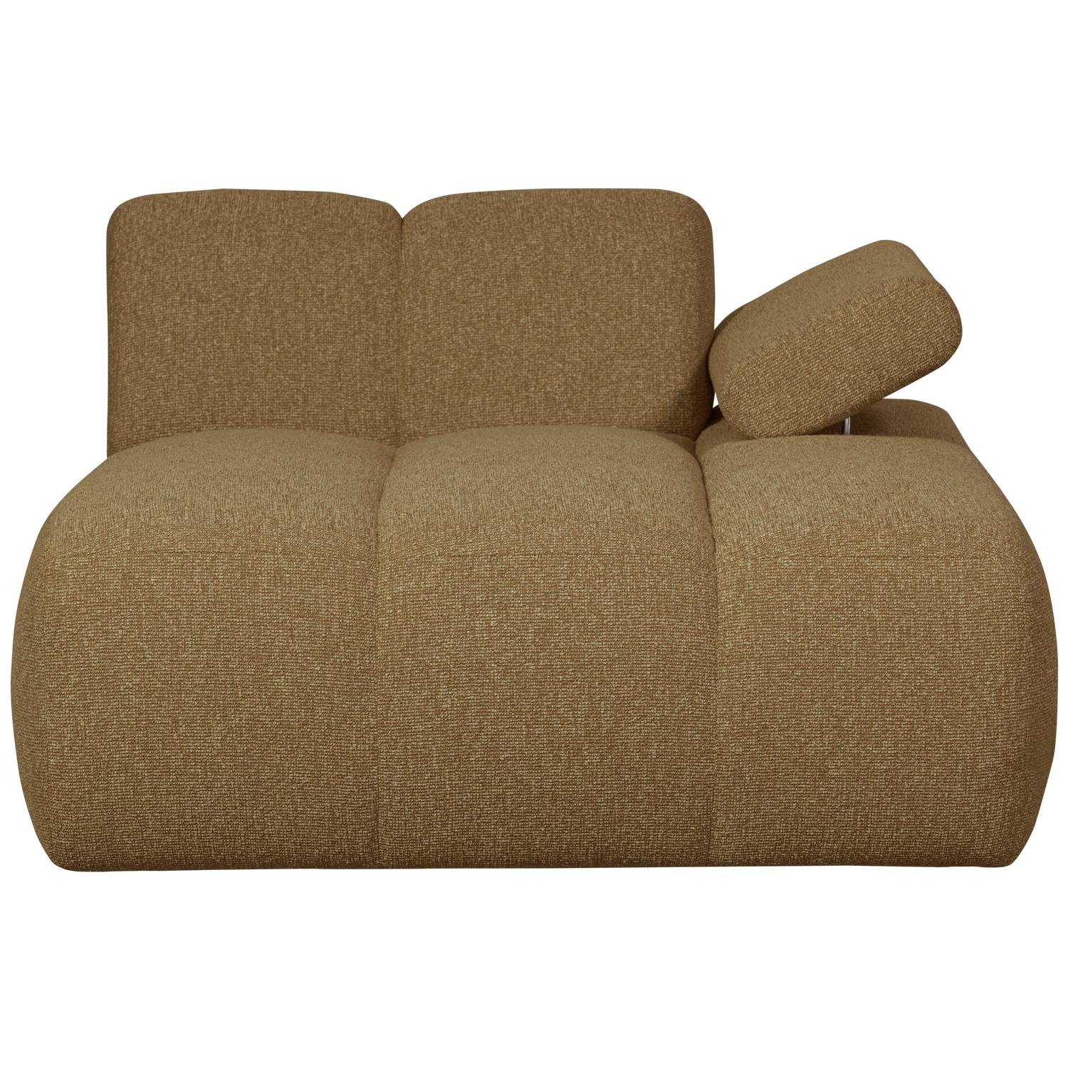 WOOOD Mojo Chaise Longue Elementenbank Rechts - Bouclé - Geel|Bruin