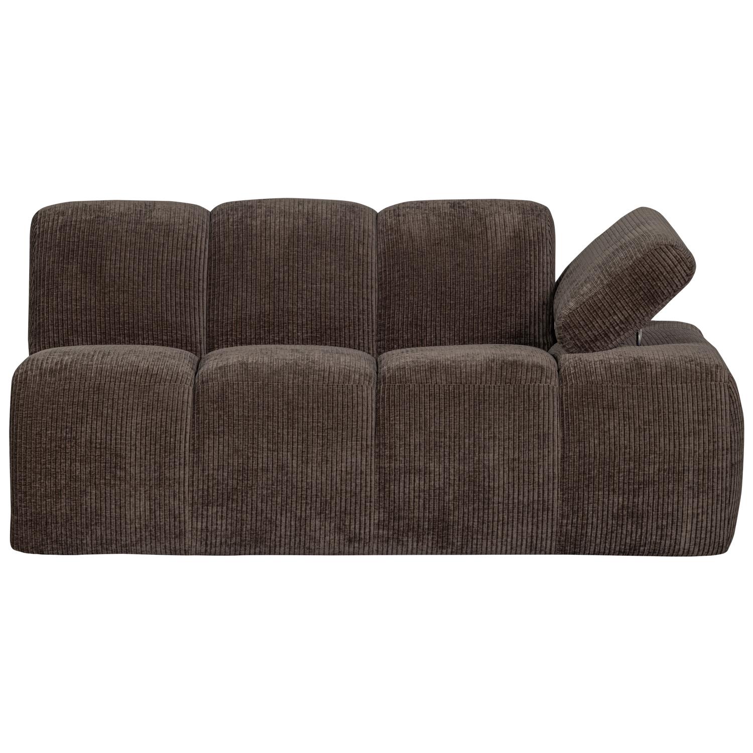 WOOOD Mojo 1,5-Zits Bank Met Arm Rechts - Ribstof - Bruin -74x160x67