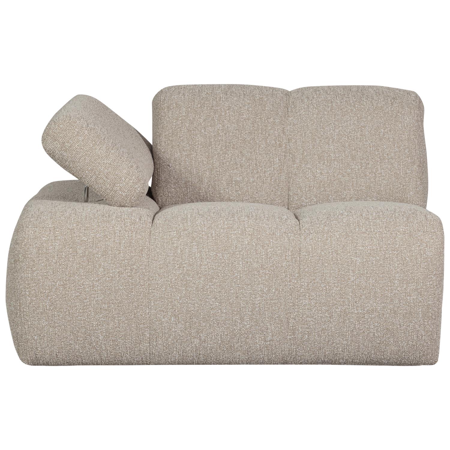 WOOOD Mojo 1-Zits Bank Met Arm Links - Bouclé - Beige - 74x120x97